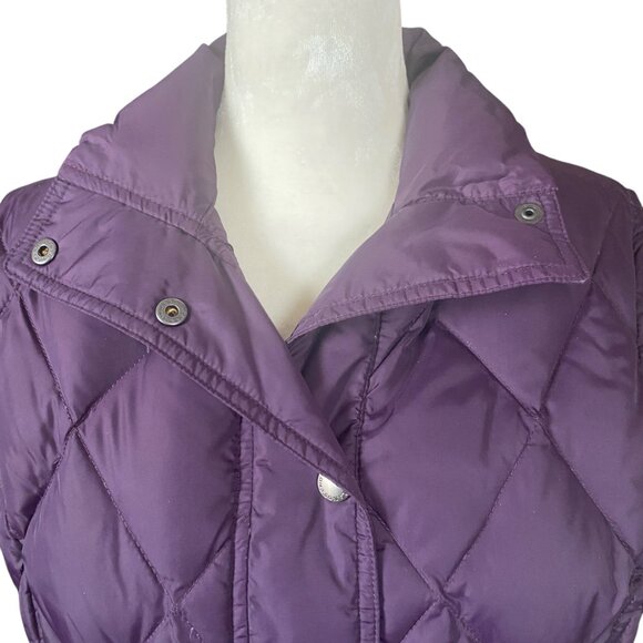 Lands' End women's purple snap sleeveless collared purple puffer vest XS 2-4 - Picture 3 of 9